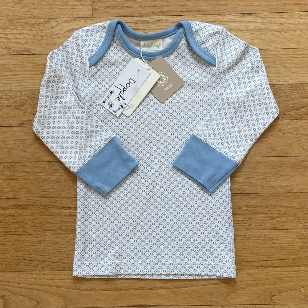 SAPLING NWT 100% Organic Cotton Geometric Print Long Sleeve Layering Shirt